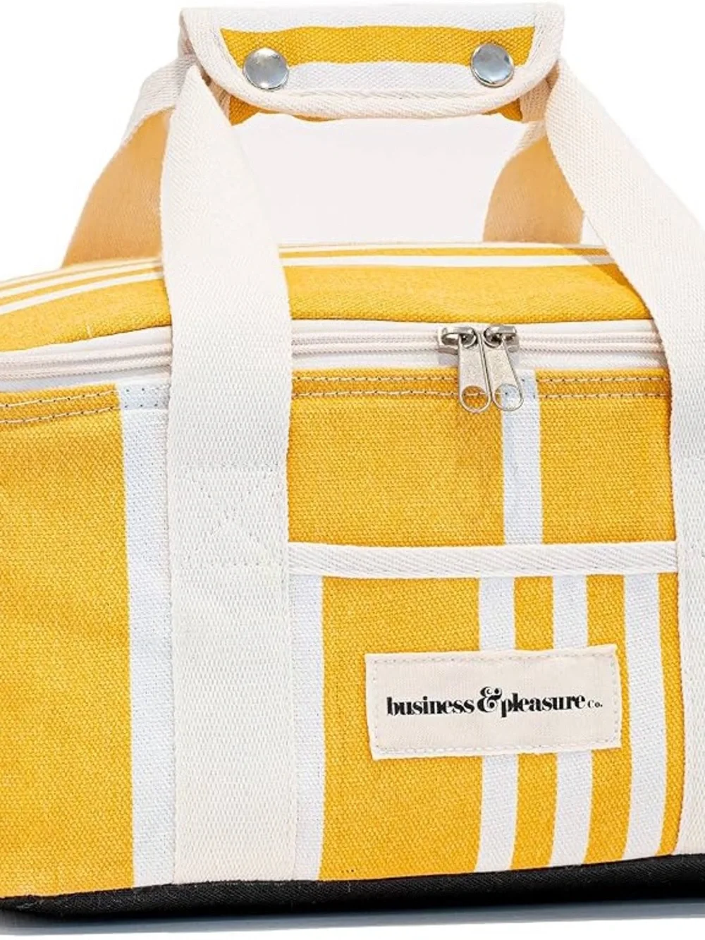 Business & Pleasure Yellow Striped Canvas Cooler Beach Essential Coastal